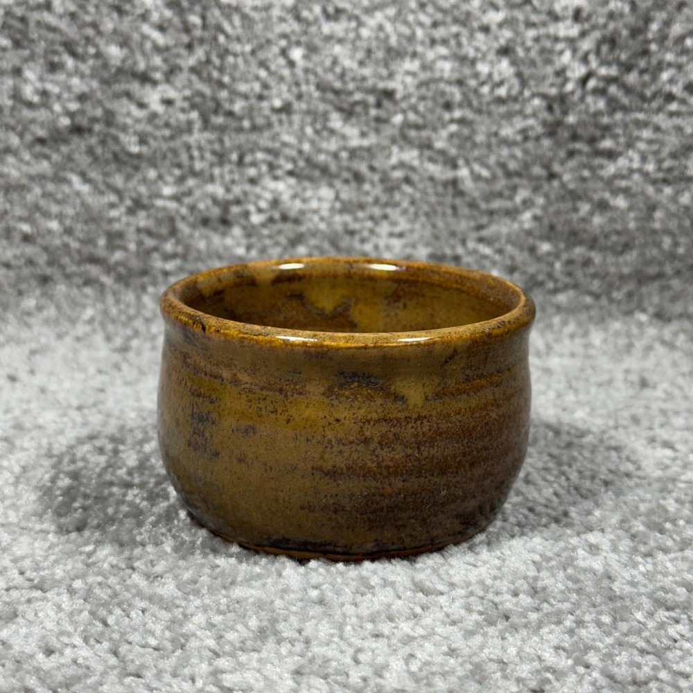 Watson Tipp City Ohio Studio Pottery Small Trinket Bowl Brown Artisan Signed 3"‎
